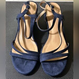 Elegant Navy Blue Strappy Sandals
